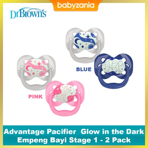Dr Brown's Advantage Pacifier Glow in the Dark Stage 1 - 2 Pack